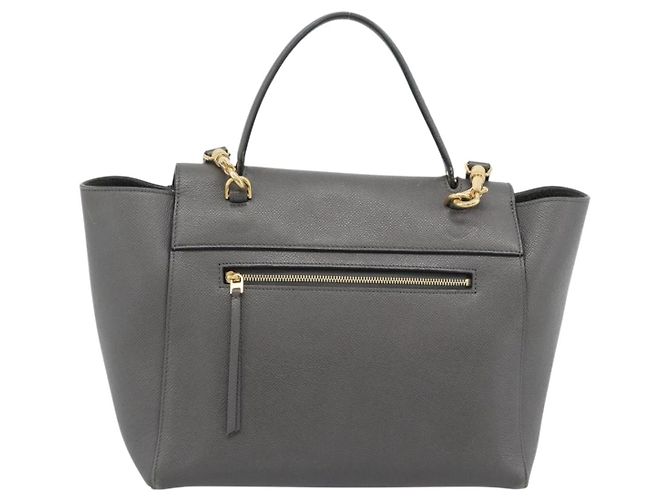 Céline CELINE Micro Belt Hand Bag Leather 2way Gray Gold - vista 2