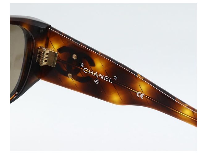 CHANEL Tortoise Pattern Sunglasses plastic Brown CC - vista 10