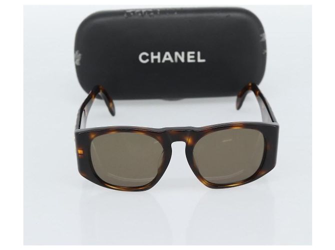 CHANEL Tortoise Pattern Sunglasses plastic Brown CC - vista 12