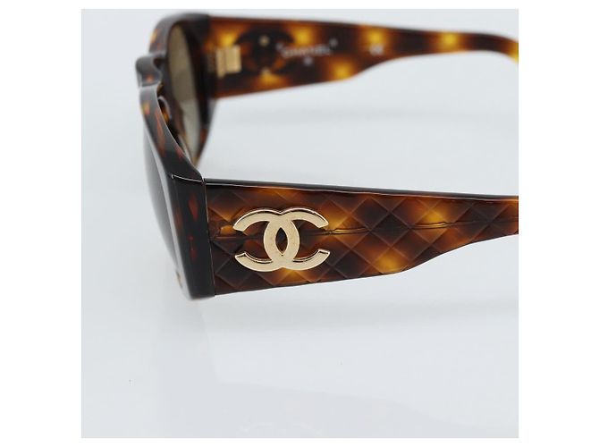 CHANEL Tortoise Pattern Sunglasses plastic Brown CC - vista 6
