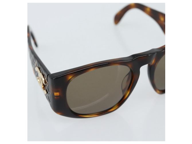 CHANEL Tortoise Pattern Sunglasses plastic Brown CC - vista 7