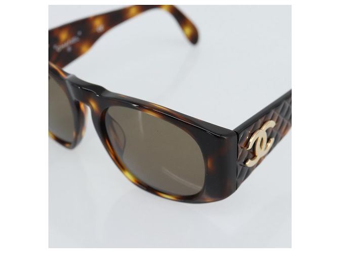 CHANEL Tortoise Pattern Sunglasses plastic Brown CC - vista 8
