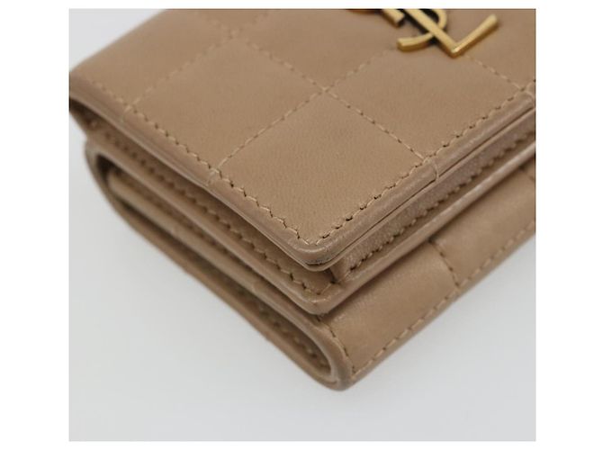 SAINT LAURENT Cassandra Wallet Leather Beige Gold - vista 14