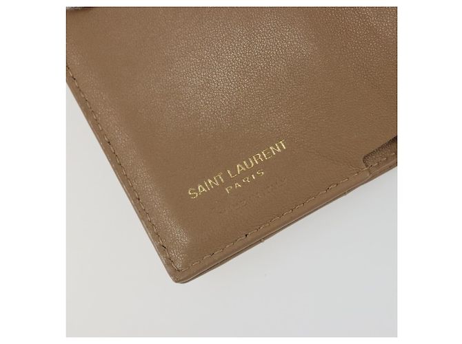 SAINT LAURENT Cassandra Wallet Leather Beige Gold - vista 21