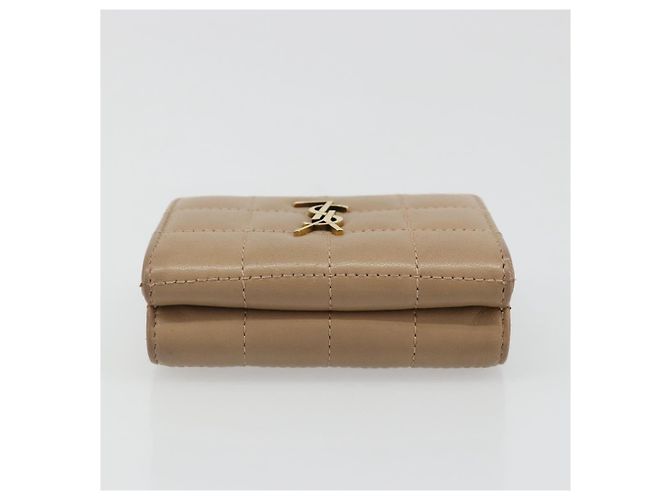 SAINT LAURENT Cassandra Wallet Leather Beige Gold - vista 5