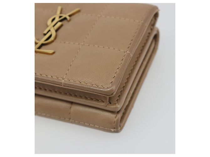 SAINT LAURENT Cassandra Wallet Leather Beige Gold - vista 7