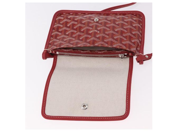 GOYARD Herringbone Shoulder Bag PVC Red Silver - vista 10