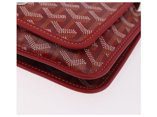 GOYARD Herringbone Shoulder Bag PVC Red Silver - vista 14