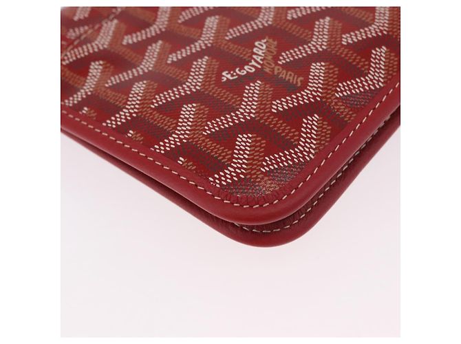 GOYARD Herringbone Shoulder Bag PVC Red Silver - vista 15