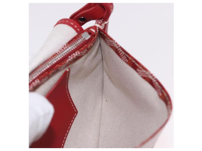 GOYARD Herringbone Shoulder Bag PVC Red Silver - vista 19