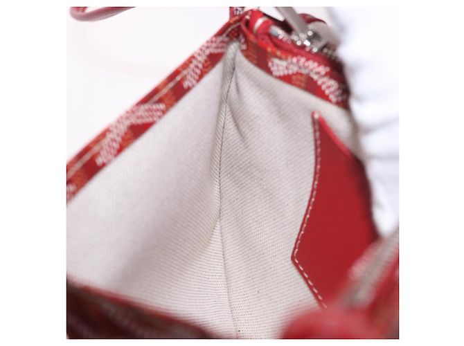 GOYARD Herringbone Shoulder Bag PVC Red Silver - vista 20