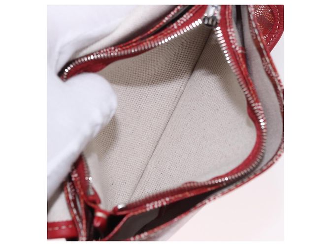 GOYARD Herringbone Shoulder Bag PVC Red Silver - vista 23