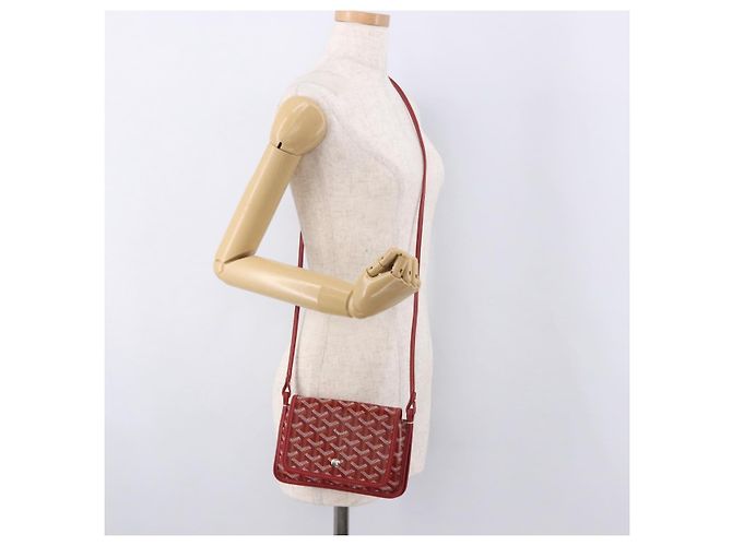 GOYARD Herringbone Shoulder Bag PVC Red Silver - vista 24