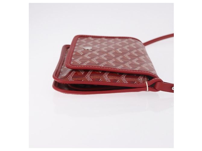 GOYARD Herringbone Shoulder Bag PVC Red Silver - vista 3