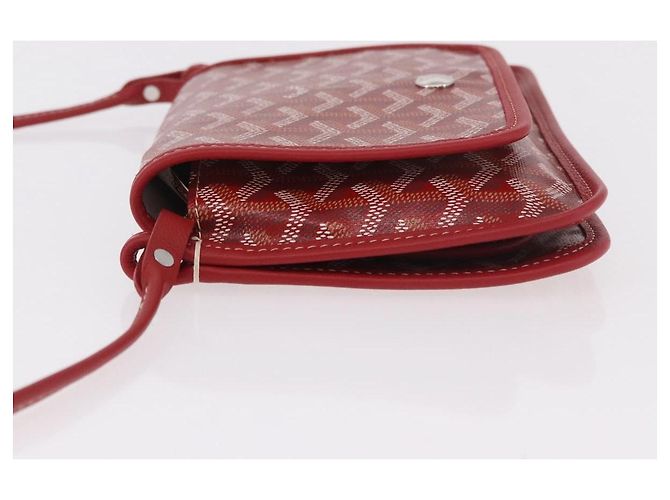 GOYARD Herringbone Shoulder Bag PVC Red Silver - vista 4