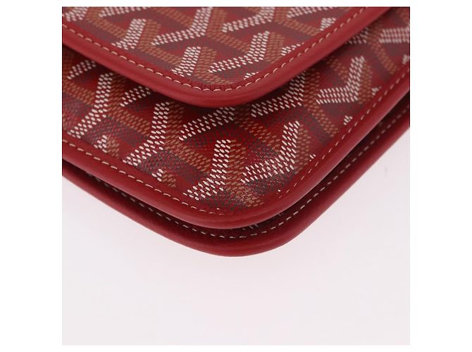 GOYARD Herringbone Shoulder Bag PVC Red Silver - vista 9