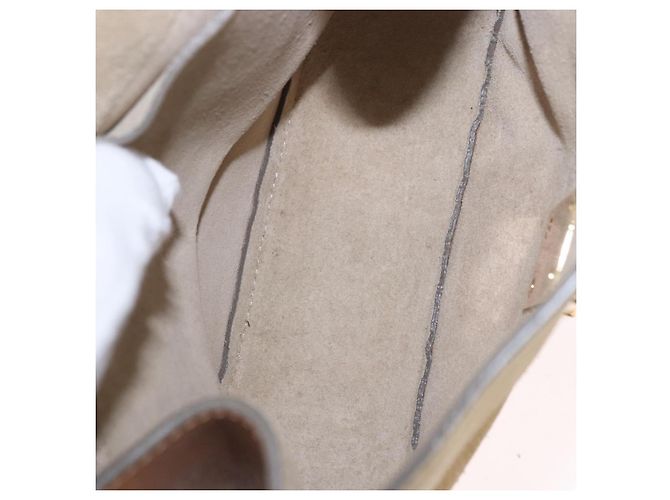 Chloé Chloe Drew Chain Shoulder Bag Suede Leather Beige Gold - vista 17