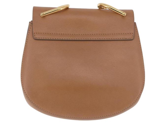 Chloé Chloe Drew Chain Shoulder Bag Suede Leather Beige Gold - vista 3