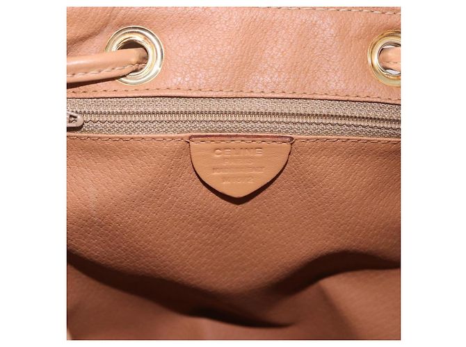 Céline CELINE Macadam Canvas Backpack PVC Leather Brown Gold - vista 12