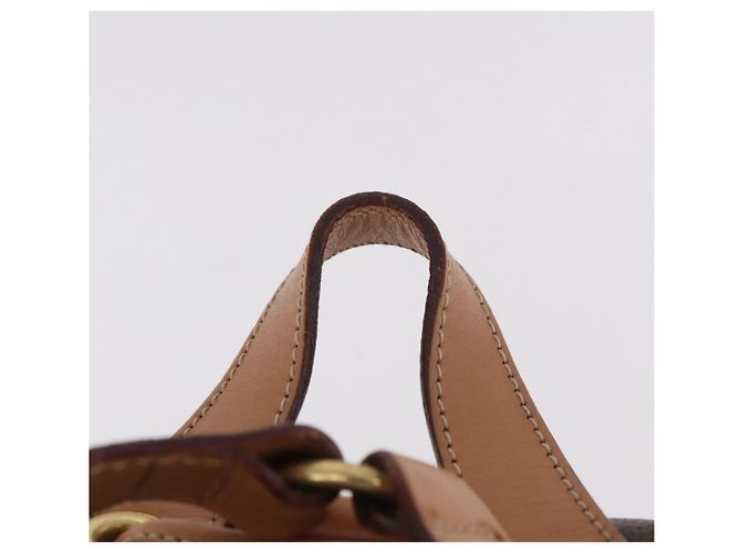 Céline CELINE Macadam Canvas Backpack PVC Leather Brown Gold - vista 14