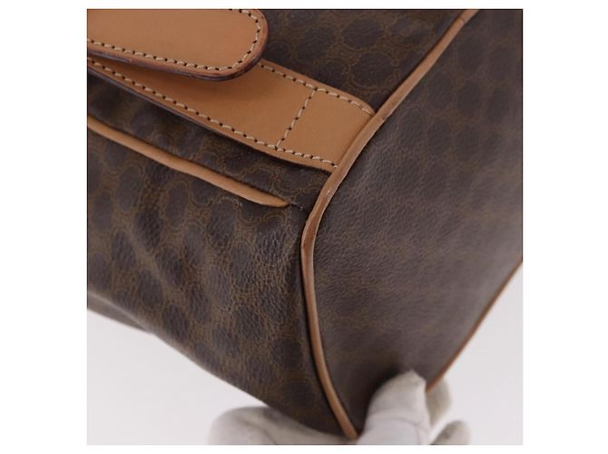 Céline CELINE Macadam Canvas Backpack PVC Leather Brown Gold - vista 18