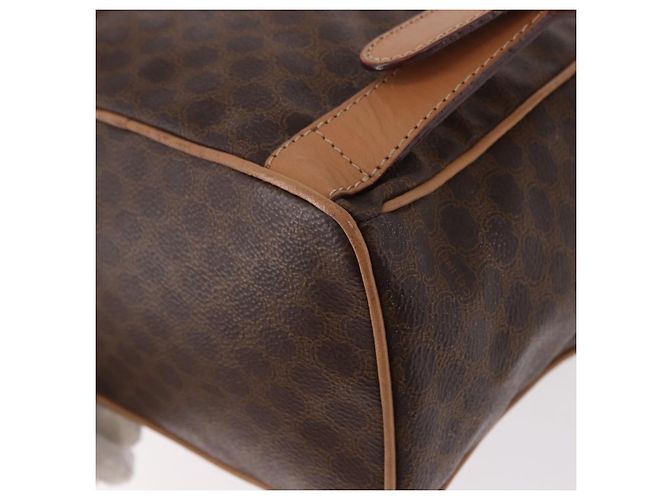 Céline CELINE Macadam Canvas Backpack PVC Leather Brown Gold - vista 19