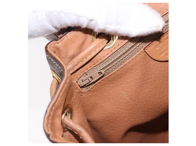 Céline CELINE Macadam Canvas Backpack PVC Leather Brown Gold - vista 24