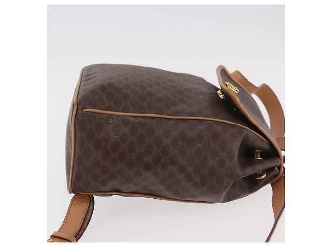 Céline CELINE Macadam Canvas Backpack PVC Leather Brown Gold - vista 3