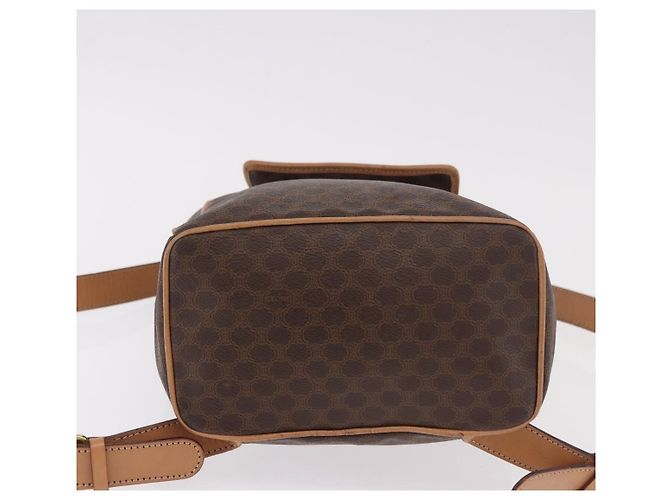 Céline CELINE Macadam Canvas Backpack PVC Leather Brown Gold - vista 5