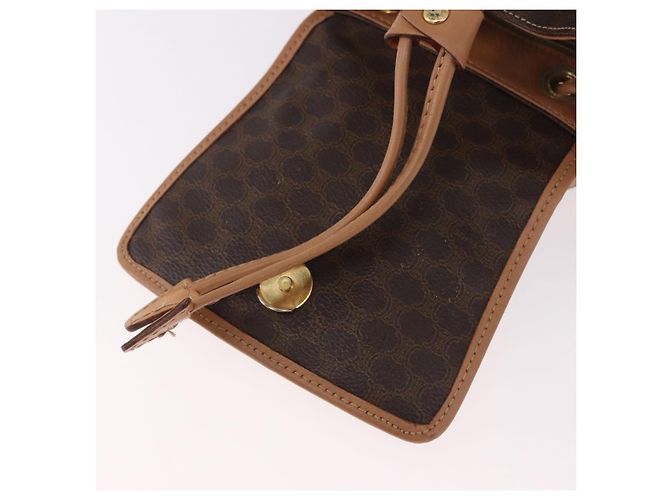 Céline CELINE Macadam Canvas Backpack PVC Leather Brown Gold - vista 9