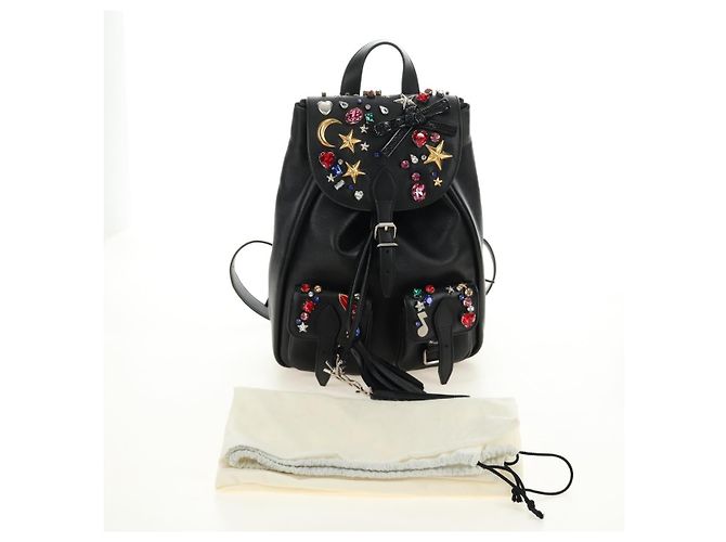 SAINT LAURENT Backpack Leather Black Silver - vista 12