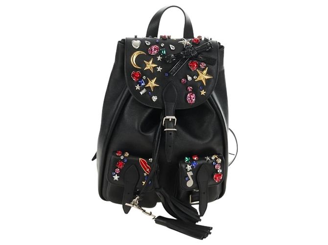 SAINT LAURENT Backpack Leather Black Silver - vista 13