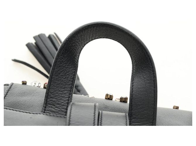 SAINT LAURENT Backpack Leather Black Silver - vista 14