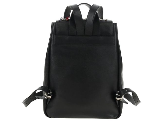 SAINT LAURENT Backpack Leather Black Silver - vista 2