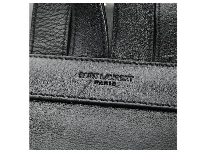 SAINT LAURENT Backpack Leather Black Silver - vista 20
