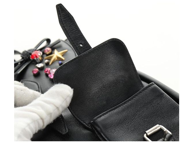 SAINT LAURENT Backpack Leather Black Silver - vista 22