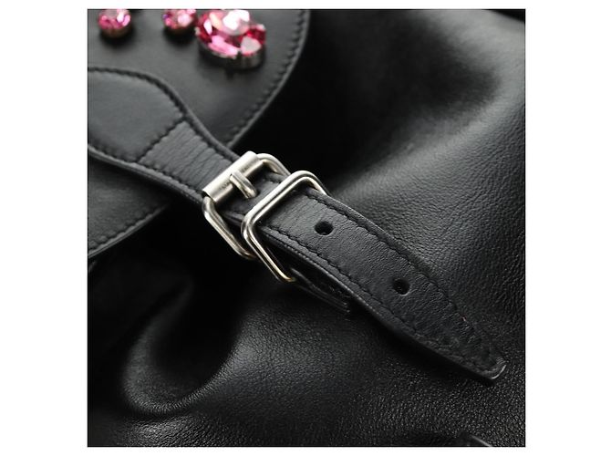 SAINT LAURENT Backpack Leather Black Silver - vista 27
