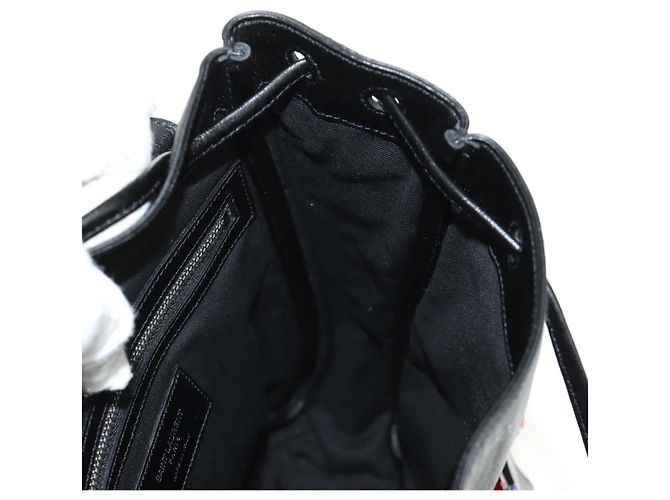 SAINT LAURENT Backpack Leather Black Silver - vista 34