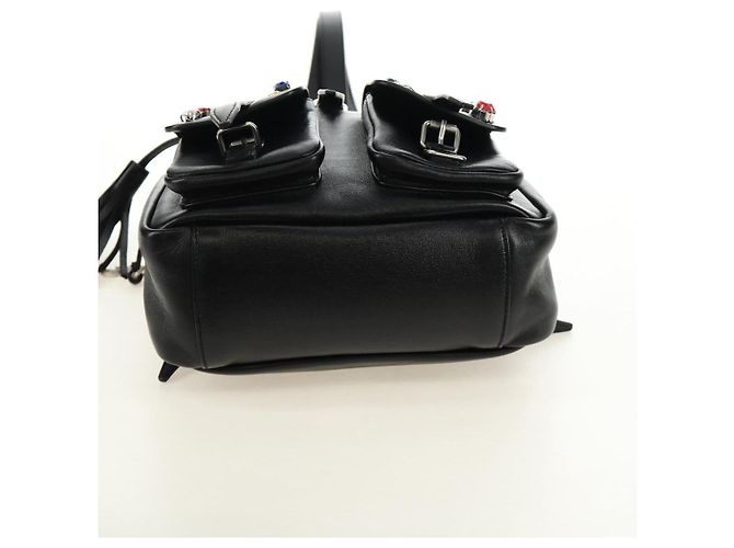 SAINT LAURENT Backpack Leather Black Silver - vista 5