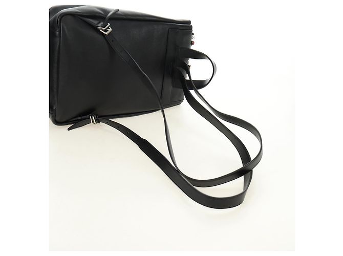 SAINT LAURENT Backpack Leather Black Silver - vista 8