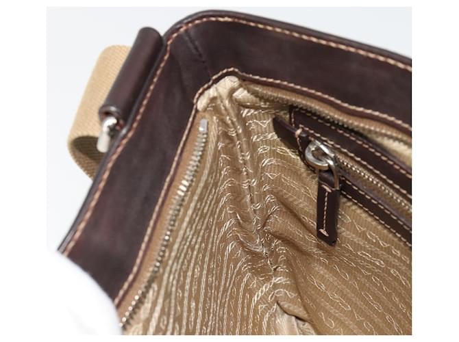 PRADA Shoulder Bag Canvas Beige Silver - vista 22