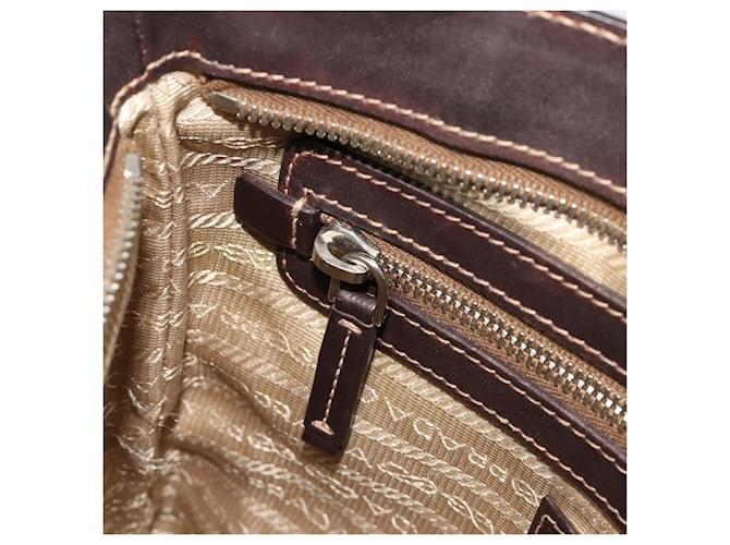 PRADA Shoulder Bag Canvas Beige Silver - vista 23