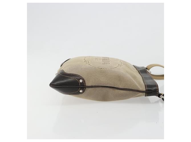PRADA Shoulder Bag Canvas Beige Silver - vista 3