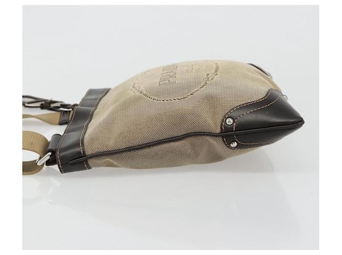 PRADA Shoulder Bag Canvas Beige Silver - vista 4