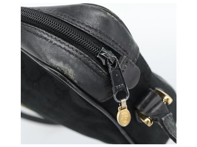 GUCCI GG Canvas Web Sherry Line Shoulder Bag Black Red Green - vista 14