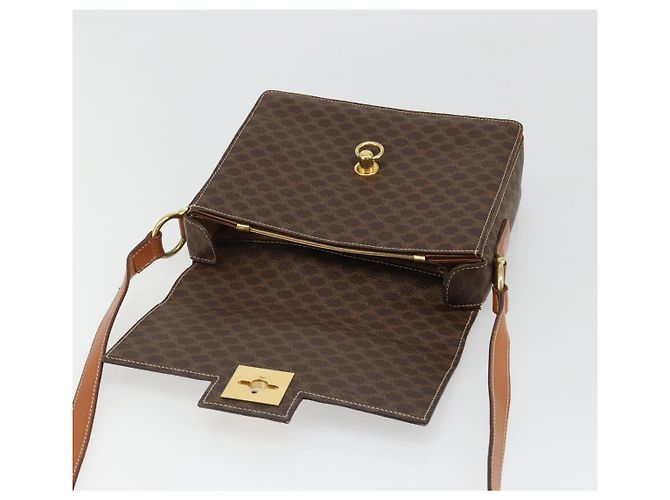 Céline CELINE Macadam Canvas Shoulder Bag PVC Leather Brown Gold - vista 19