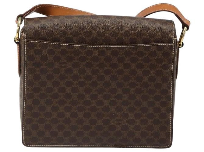 Céline CELINE Macadam Canvas Shoulder Bag PVC Leather Brown Gold - vista 2