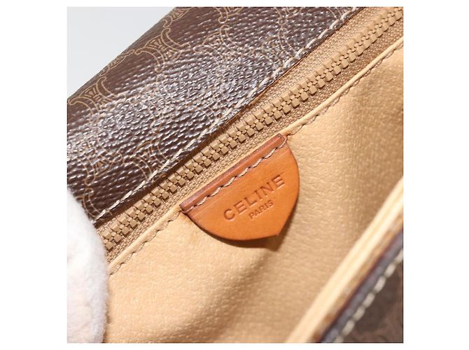 Céline CELINE Macadam Canvas Shoulder Bag PVC Leather Brown Gold - vista 20