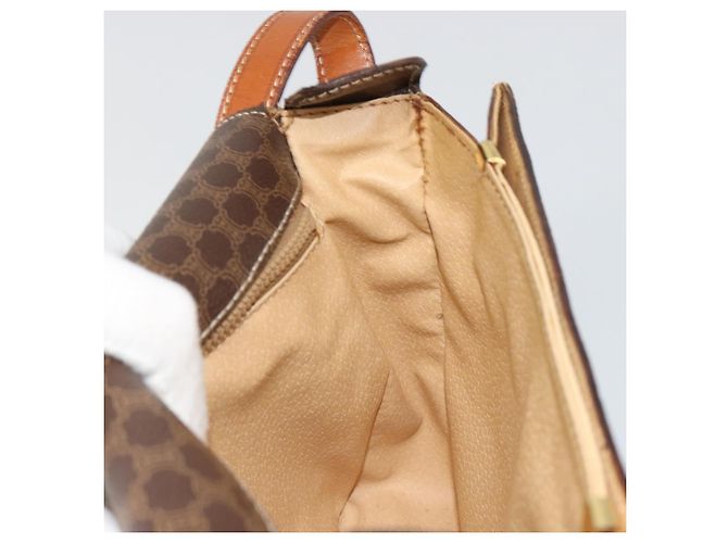 Céline CELINE Macadam Canvas Shoulder Bag PVC Leather Brown Gold - vista 21