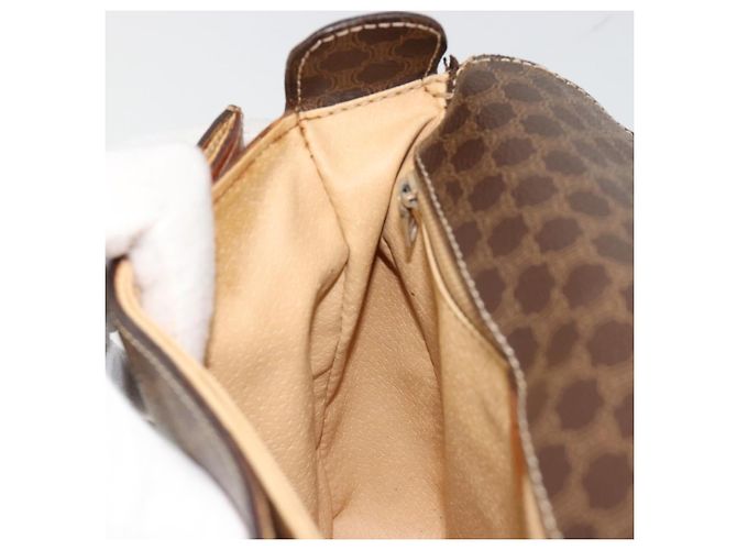 Céline CELINE Macadam Canvas Shoulder Bag PVC Leather Brown Gold - vista 22